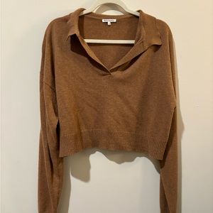 Reformation collared long sleeve top